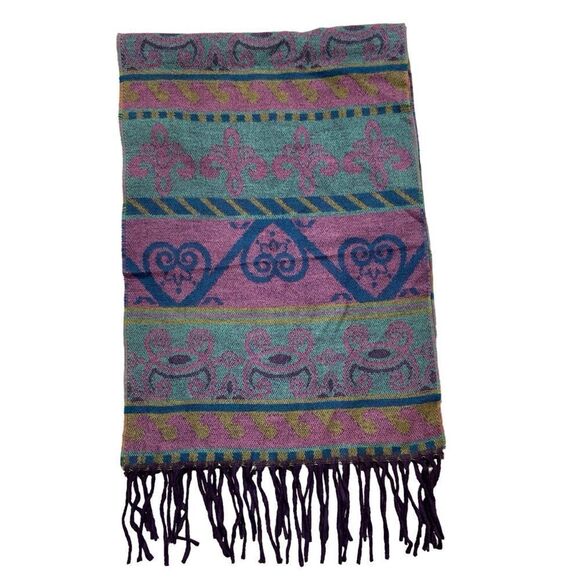 Ladies Strawbridge Clothier Brand Western Style Print Fringe‎ Scarf - Picture 1 of 9